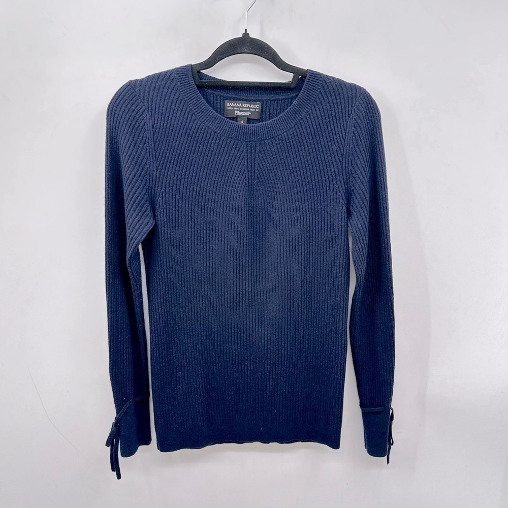 BANANA REPUBlIC Filpuccie woman tie wrist merino wool ribbed gorpcore sweater S